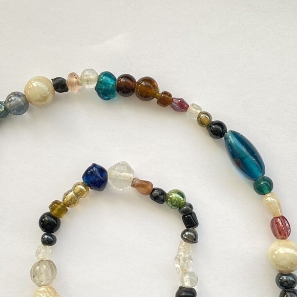 Fun India Candy Glass Chunky Continuous Organic Boho Over The Head Necklace 38” - Picture 8 of 11